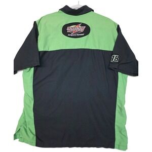 Red Kap Shirt Mens XL Black Short Sleeve Button Interstate Batteries Racing